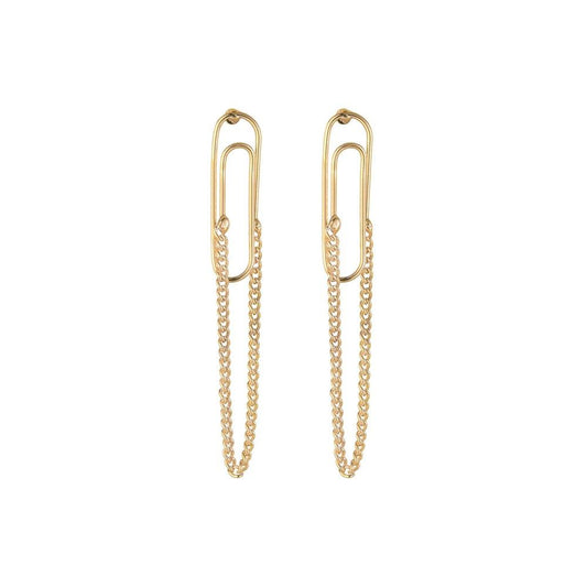 Fashion Geometric Paperclip Earrings Punk Chain Long Earrings Women Accessories