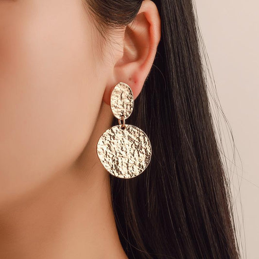 Fashion Exaggerated Earrings Personality Round Stud Earrings Women's Versatile Bohemian Earrings