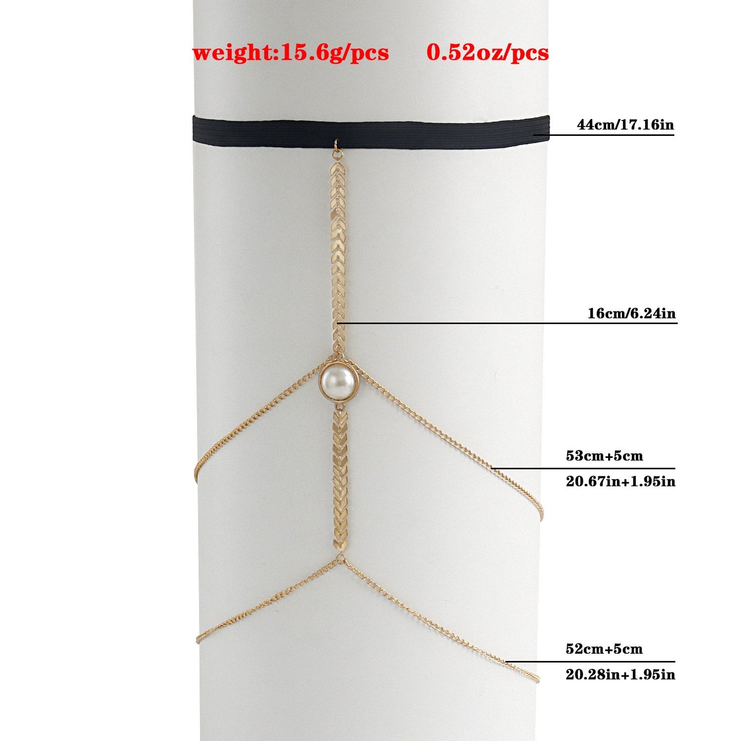 Sexy Stretch Band Airplane Chain Beach Leg Ring Body Chain Simple Multilayer Pearl Tassel Thigh Chain