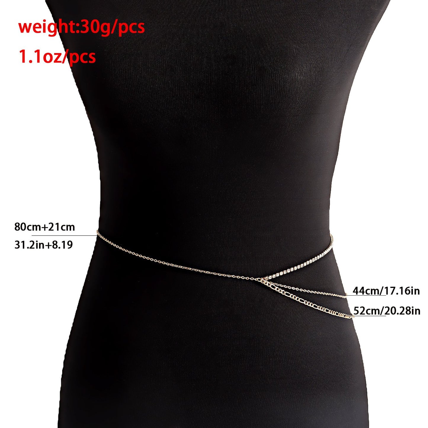 Jewelry trendy multi-layer imitation pearl diamond claw chain small fragrant waist chain female waistchain