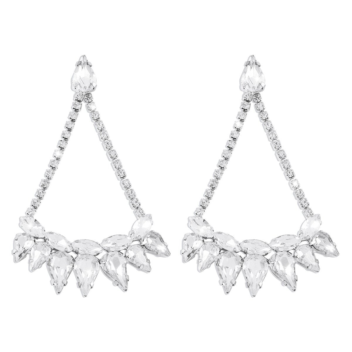 E1631 Jewelry Simple Water Drop Diamond Light Luxury Earrings Women's Geometric Exaggerated Elegant Gentle Earrings