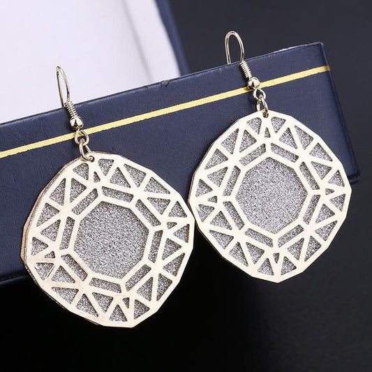 Original single jewelry exaggerated double-layer swing bird's nest frosted earrings earrings