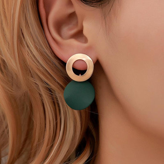 Fashion geometric earrings simple three-dimensional disc earrings earrings personality irregular round earrings women