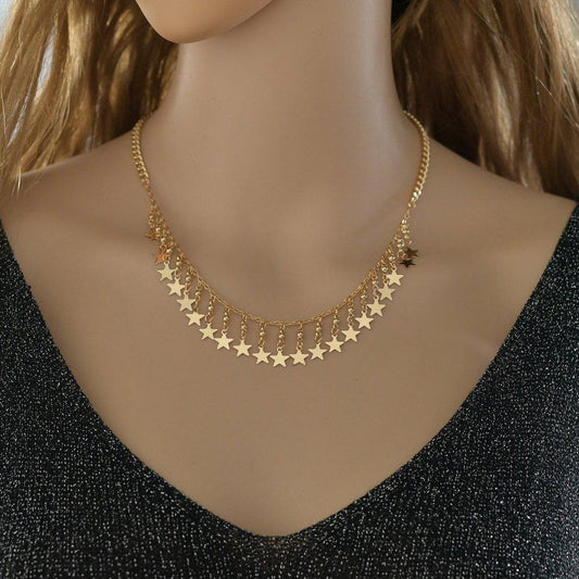 Fashion Iron Star Pendant Necklace Short Necklace Clavicle Chain Accessories