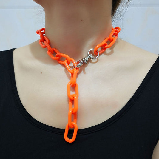 Jewelry Fashion Personality Tassel Adjustable Necklace Female Hip Hop Trendy Keychain Thick Chain Necklace