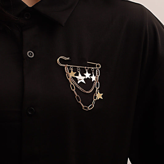 Jewelry punk long tassel pendant pendant brooch pendant female exaggerated geometric star brooch