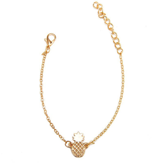 Trinkets Natural and Cute Hollow Three-dimensional Pineapple Alloy Ladies Fruit Bracelet Anklet