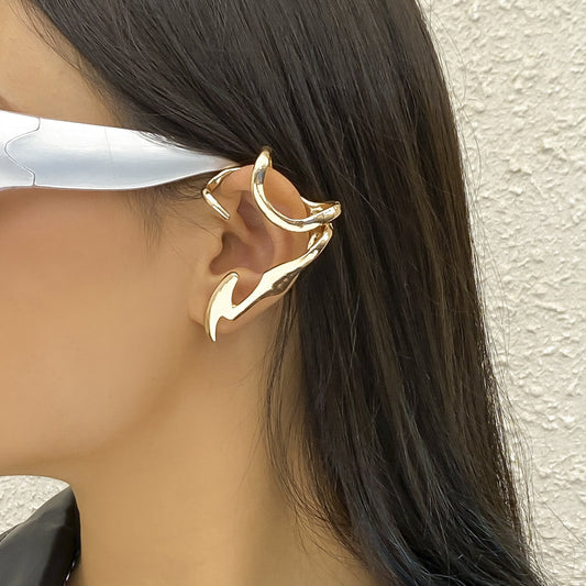 Jewelry Versatile Dark Futuristic Elf Earrings Retro Creative Irregular Outline Ear Clips