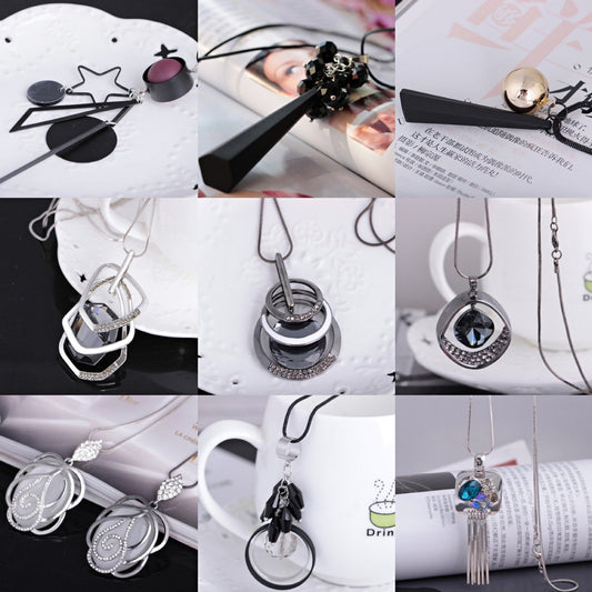 ins fashion popular all-match personality geometric ball sweater chain bohemian simple necklace jewelry accessories