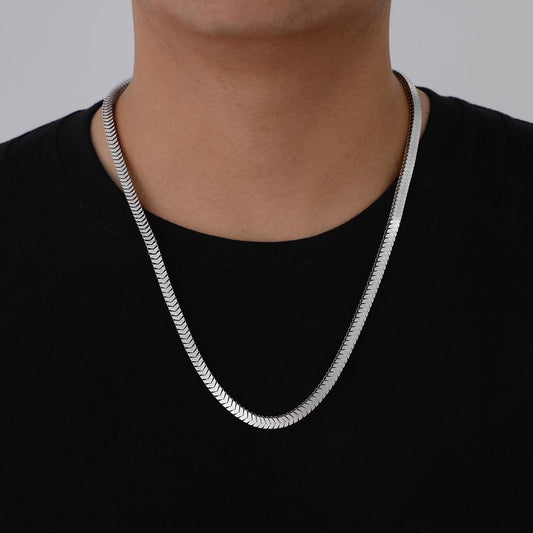 Atmospheric Fashion Stainless Steel Aircraft Sequins Clavicle Chain Titanium Steel Cool Super Dazzling Punk Necklace Men