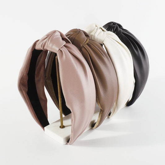 F4984 Hair Accessories French Elegant Hong Kong Retro Leather Headband Creative Flannel Fashion Headband Women