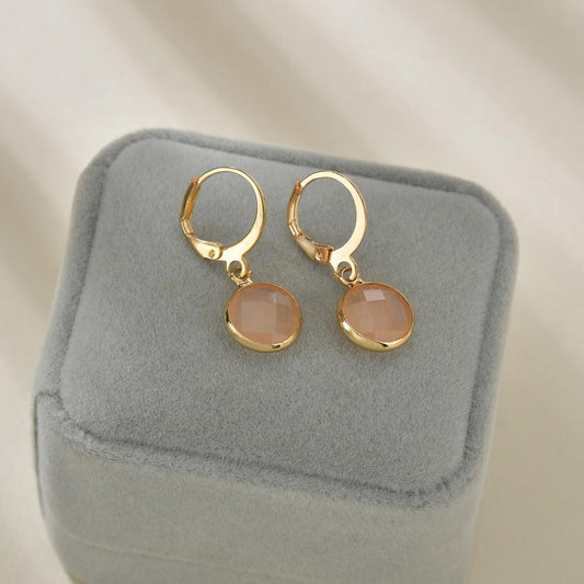 Fashion personality earrings female retro ethnic jelly color earrings French simple earrings
