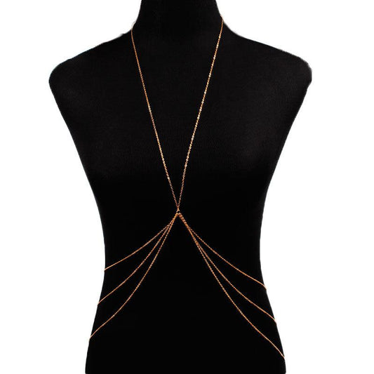 Jewelry women's multi-layer alloy plating body chain integrated chain body chain women
