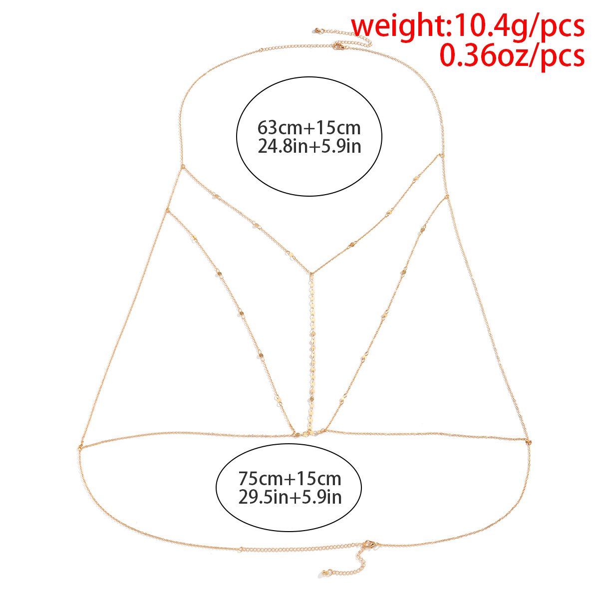 Jewelry simple sequins multi-layer cross body chain sexy street shooting chain geometric chest chain female