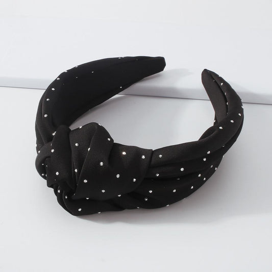 F3784 Simple Fabric Knotted Headband Elegant Fragrance Temperament Headband Retro Rhinestone Hair Accessories for Women