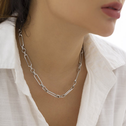 Jewelry Simple Metal Geometric Chain Necklace Female Hip Hop Fashion Clavicle Chain Versatile Necklace
