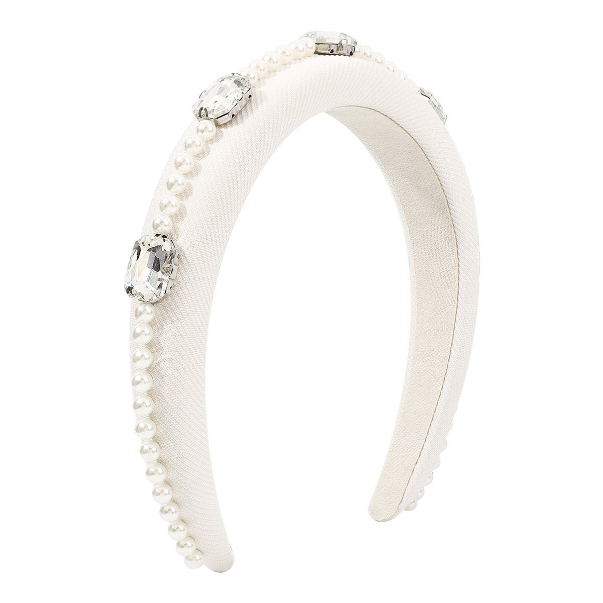 F492 French Retro Elegant Pearl Water Drill Headband Sponge High Skull Top Personality Light Luxury Atmosphere Fashionable Headband