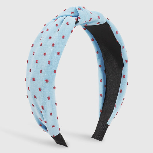 F512 Simple, small, fresh, personality, knotted, pure color headband, cloth art wave point, cute, sweet and fashionable headband