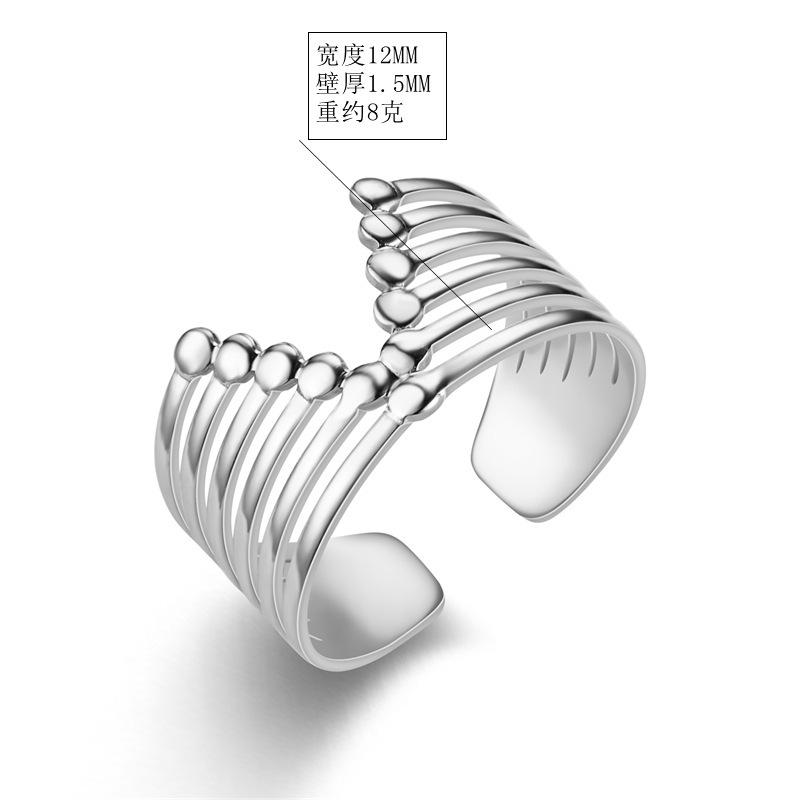 Open V-shaped titanium steel ring men's fashion hip-hop creative stainless steel jewelry