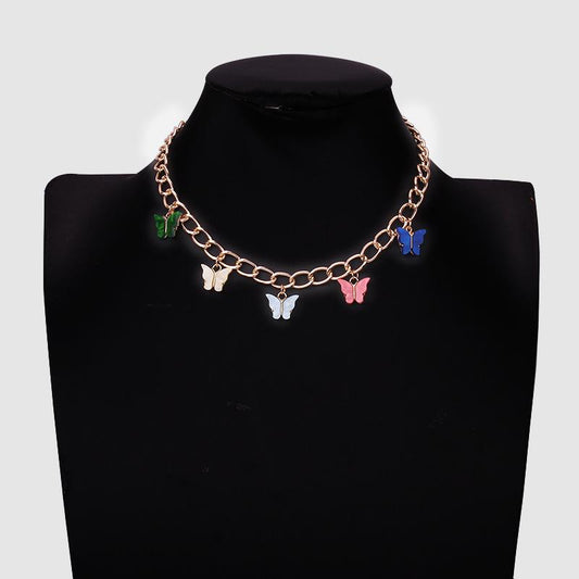Jewelry Metal Chain Butterfly Necklace Exaggerated Butterfly Pendant Fashion Versatile Clavicle Chain