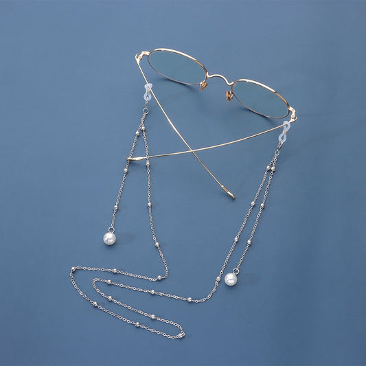 Jewelry Pearl Tassel Long Glasses Chain Metal Ball Chain Mask Face Mask Fixed Accessories