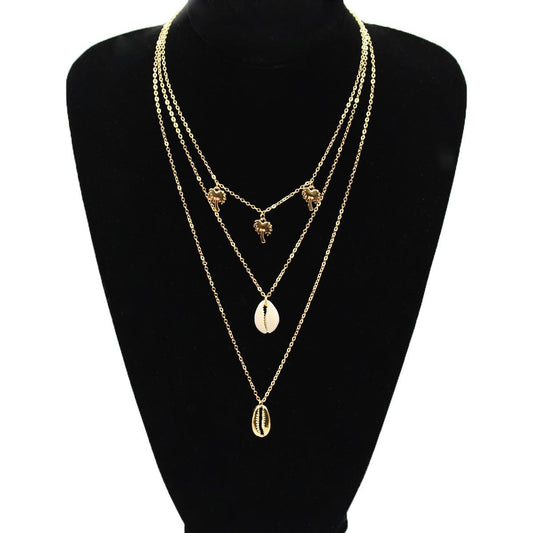 Jewelry creative item choker simple coconut shell multi-layer necklace female accessories