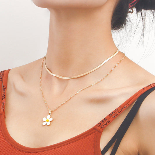 Jewelry Sunflower Fresh Simple Pendant Clavicle Chain Necklace Female Niche Design Sense Necklace