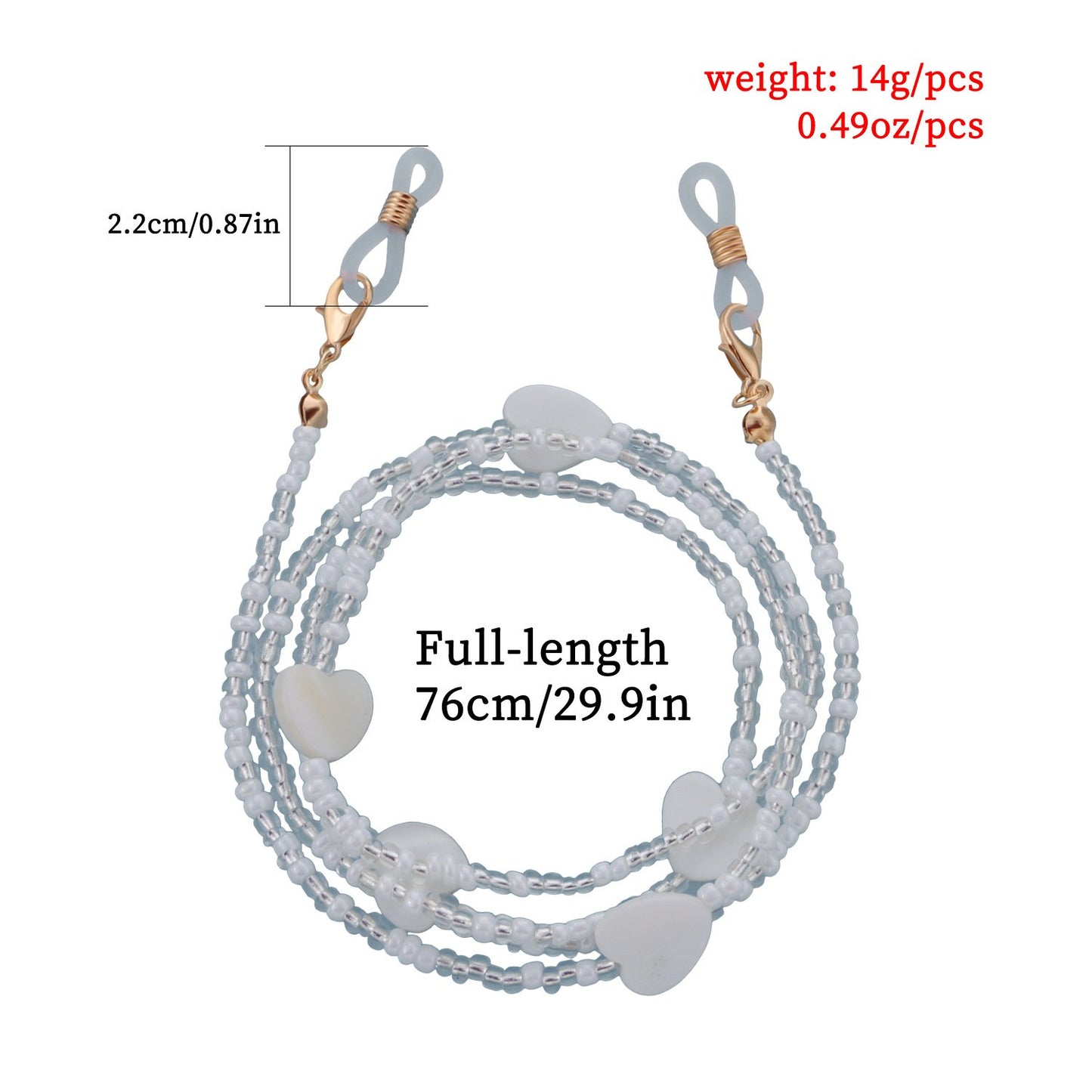 Jewelry Ladies Love White Rice Beads Fashion Glasses Chain Personality Simple Mask Accessories