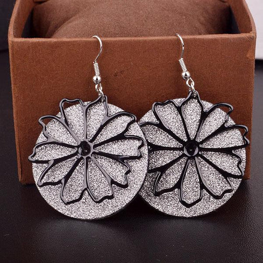 Multi-level Hollow Flower Frosted Earrings Ladies Vintage Earrings Floor Accessories