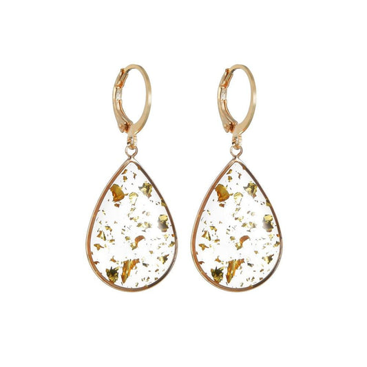 Retro Bound Resin Earrings Fashion Water Drop Round Buckle Earrings Ladies Accessories
