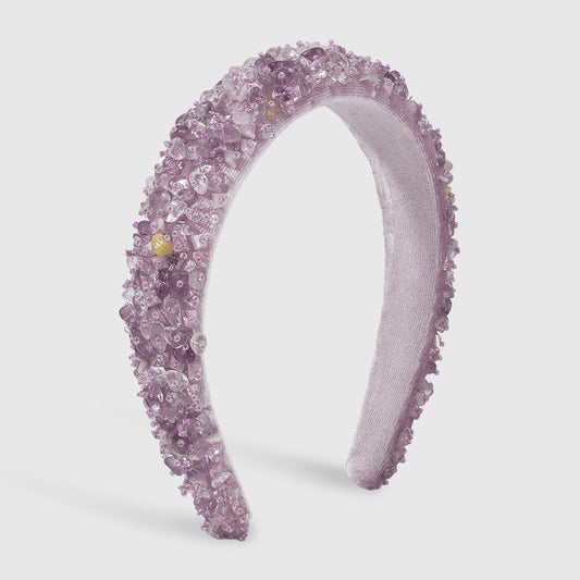 F4659 Baroque retro light luxury high headband gravel exaggerated heavy industry geometric ethnic headband female