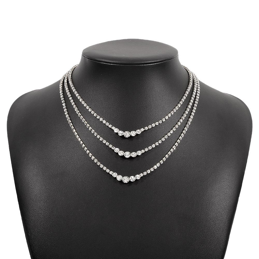 N9877 multi-layer net red necklace women's exaggerated light luxury fashion diamond necklace niche chocker necklace