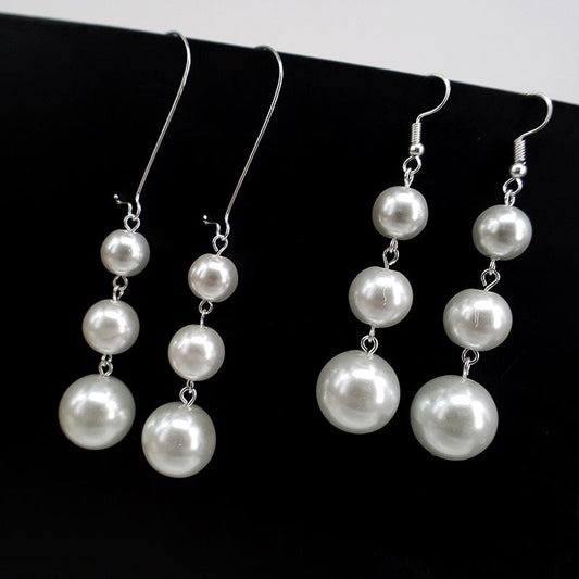 The best taste in the world is Qinghuan's earrings of the same style Anqinghuan Chen Qiaoen's personality gray pearl earrings