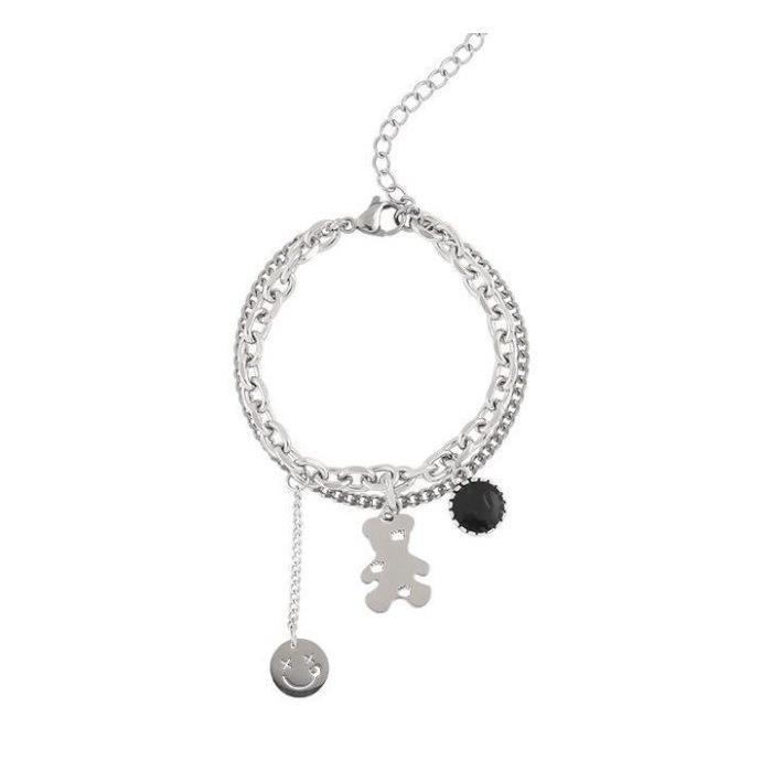 The same style hip-hop bear bracelet femininity chain clause simple men and women couple bracelet multi-layered wear jewelry