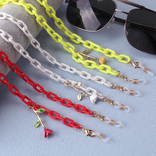 Jewelry acrylic children's mask rope mask chain glasses dual-use lanyard extension non-slip