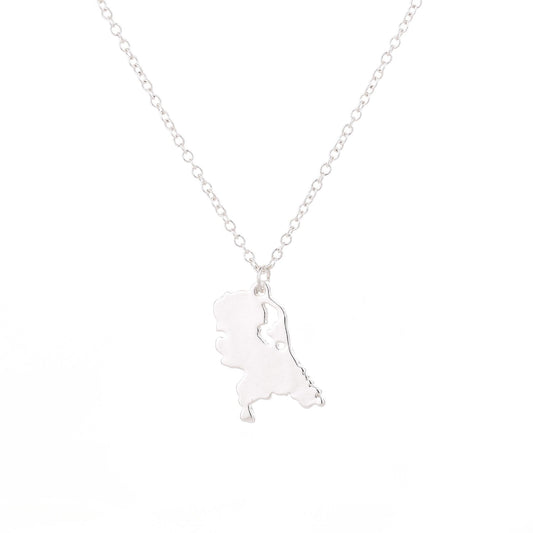Trend Jewelry Holland Map Necklace Pendant Electroplated Gold Silver Simple Necklace