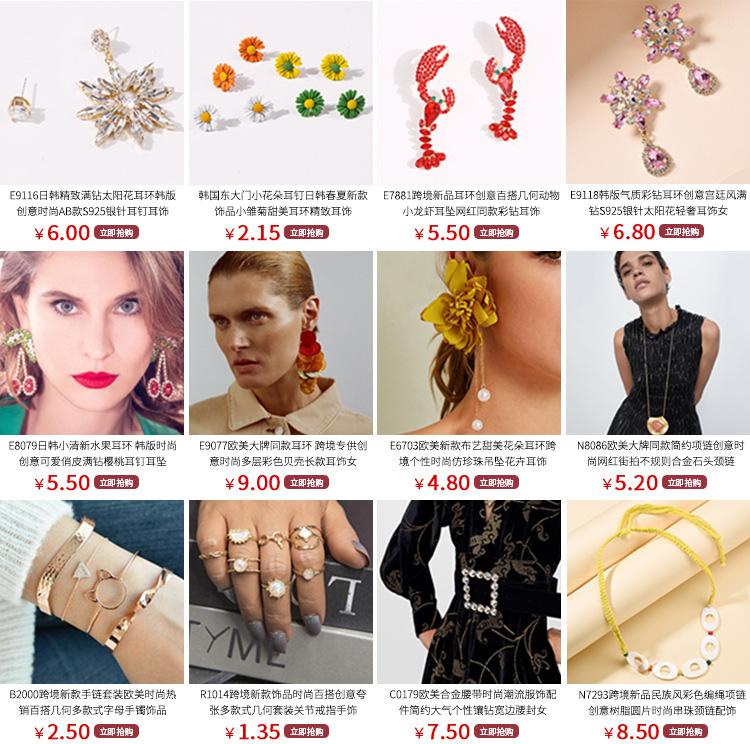 E866 Explosive Earrings Exaggerated Personality Big Circle Chain Earrings Trendy Street Shooting Earrings