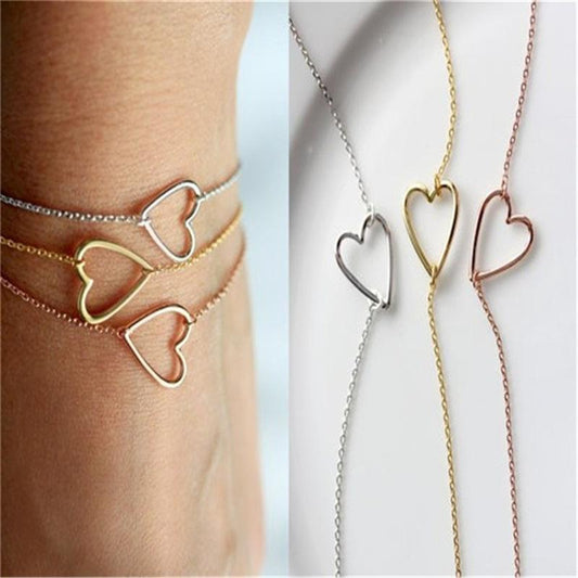 Simple Women's Bracelet Minimalist Heart Bracelet