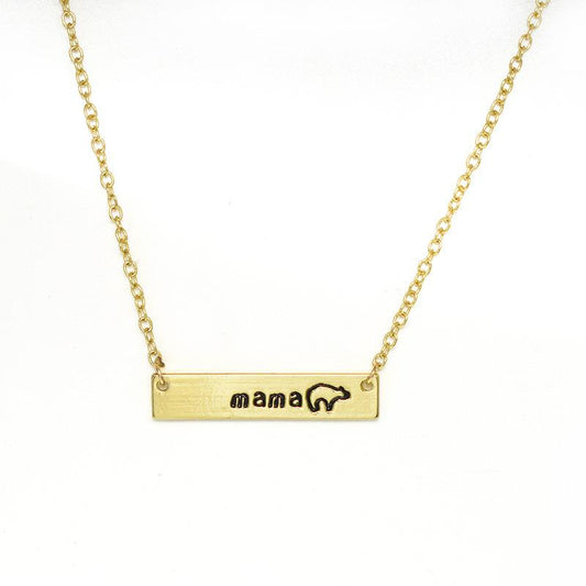 Explosive jewelry mother's day gift simple fashion mother bear pendant necklace female mama bear clavicle chain