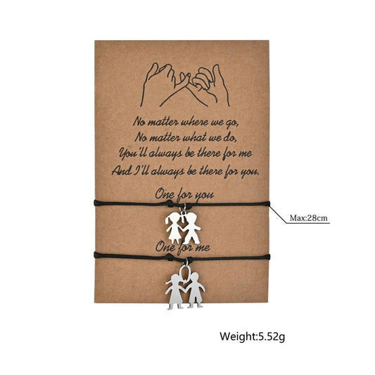 Accessories Card Bracelet Creative Personality Alloy Villain Cute Adjustable Braided Bracelet Hand Rope Female