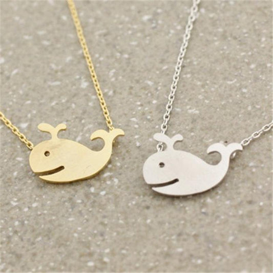 Explosive jewelry temperament small whale necklace cute fresh whale this life whale decoration clavicle chain