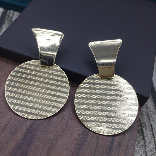 Dense dot glamorous disc metal earrings holiday party earrings ornaments