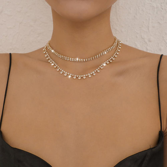 N988 Jewelry Temperament Geometric Claw Chain Multi-layer Necklace Elegant Super Fairy Street Short Necklace Female