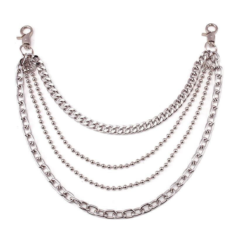 Hip-hop punk fashion metal waist chain personality popular multi-layer jeans chain ins