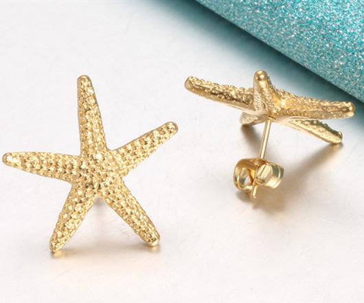 Earrings Star of the Sea Asymmetric Earrings Versatile Star Studs Lucky Geometric Pentagonal Star Earrings