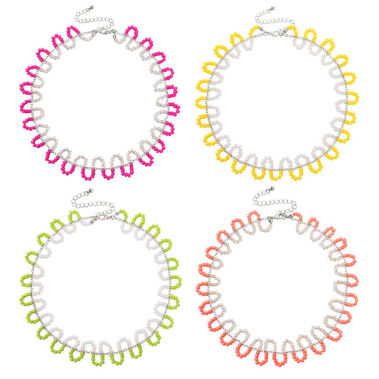 Jewelry Bohemian colored rice beads snake-shaped S-curved necklace ins niche fairy necklace