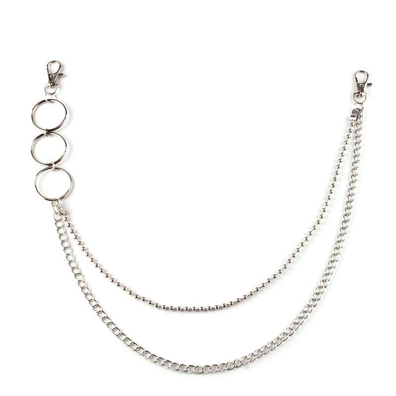 Ins punk retro double-layer metal trouser chain men and women with the same style trend hip-hop ring decoration all-match accessories chain