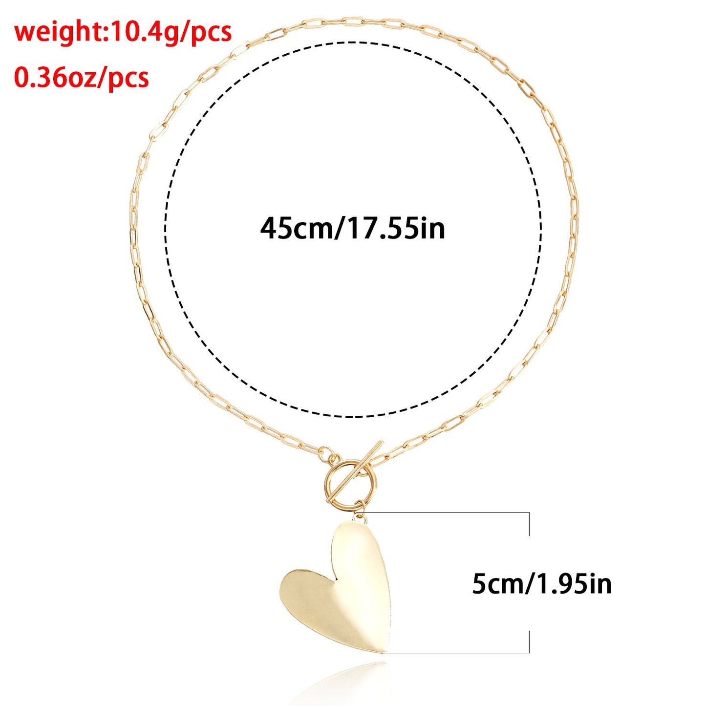 Explosive style metal texture punk ins simple necklace exaggerated love pendant necklace female accessories