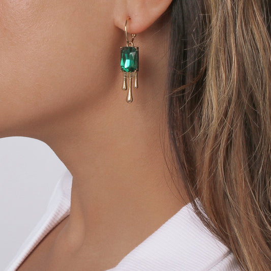 E1389 Niche elegant creative fashion lava earrings high-end layered imitation pearl rhinestone necklace