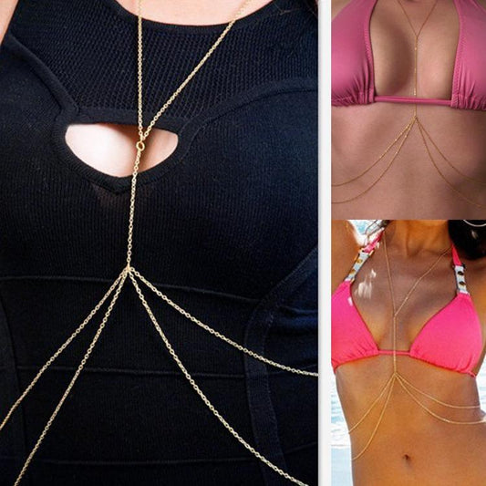 Fashion Sexy Bikini Double Layer Body Chain Necklace Beach Party Decorations